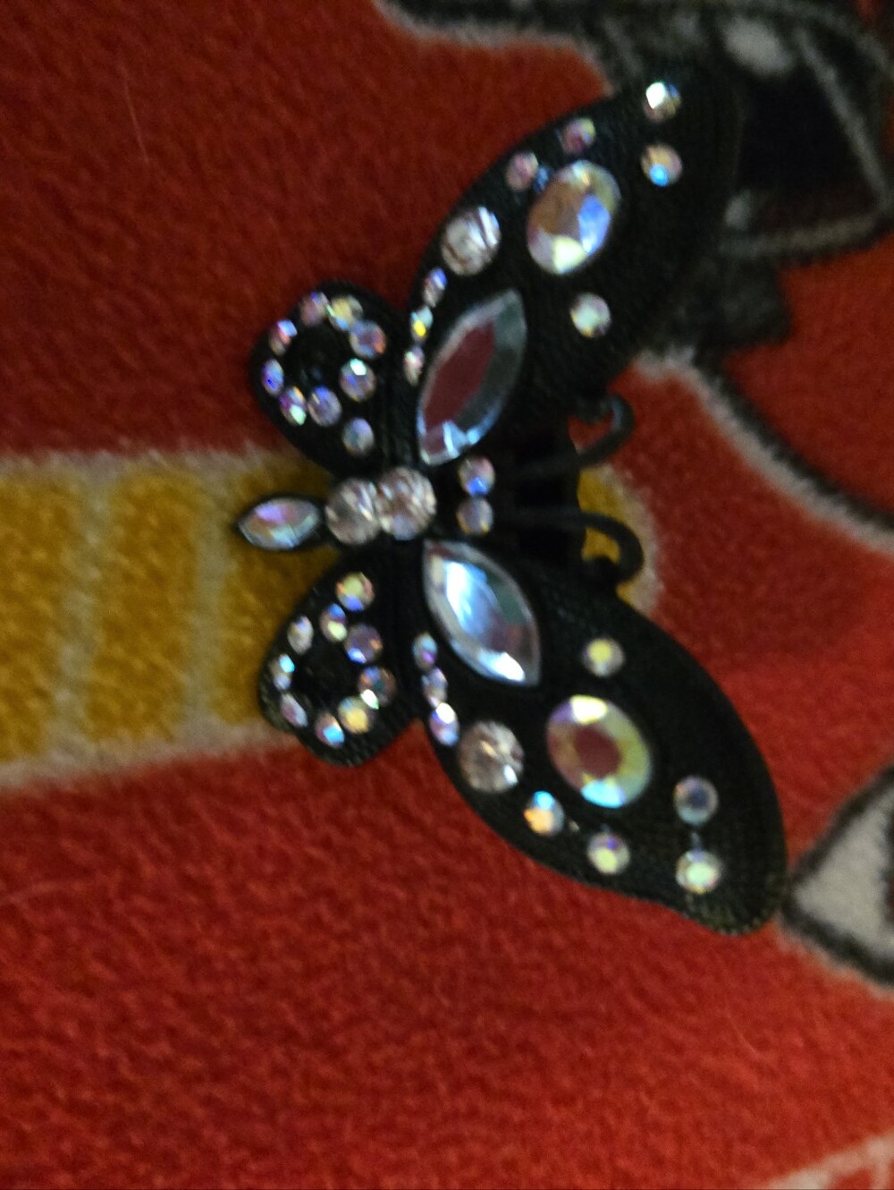Black Butterfly Crystal Ring - Elegant Women’s Jewelry Ajustable